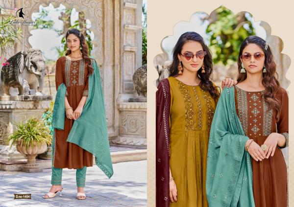Ladies Flavour Copper Stone Vol 14 Designer Kurti With Pant And Dupatta Collection